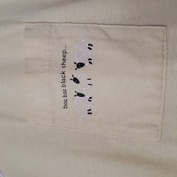 Baa Baa Black Sheep PJ Shorts Top Set L So Cute - Picture 3 of 7